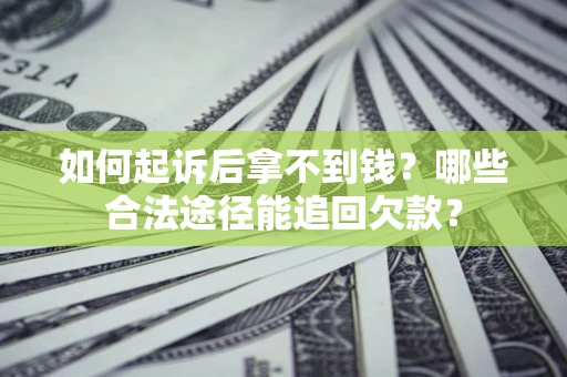 济南如何起诉后拿不到钱？哪些合法途径能追回欠款？